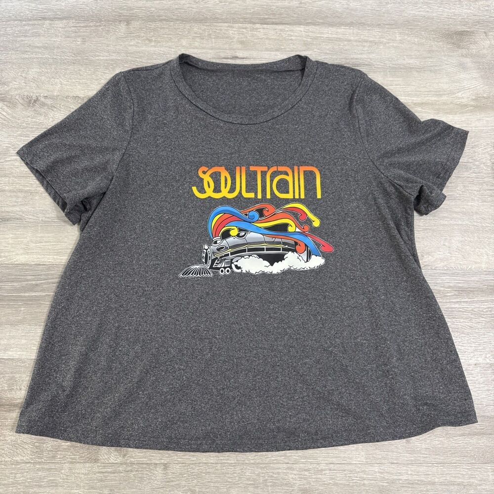 Soul Train Shirt TV Show Women’s Dark Gray 2XL Funk Disco Music Stretch Tee